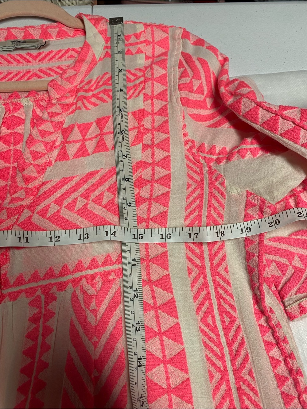 Devotion TWINS Pink Patterned V-Neck Tiered Mini Dress - Picture 12 of 12